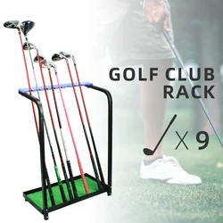 CRESTGOLF – présentoir de Club de Golf, rangement métallique Durable, 9 Clubs, étagère de Putter de Golf, organisateurs, aides à l'entraînement