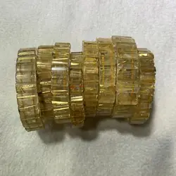 2023 New Golden Rutilated Quartz Stone Beads Bracelet Natural Gemstone Jewelry Bangle for Woman for Man Wholesale !
