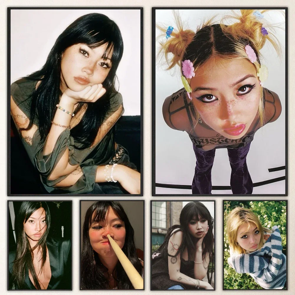 1pc Singer Beabadoobee 'Fake It Flowers' Music Poster Self-adhesive Art Waterproof Paper Sticker Wall Decor