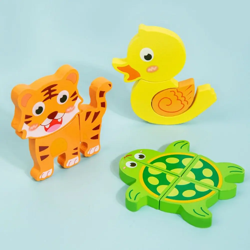 

Развивающие деревянные 3D-пазлы Монтессори: 4 в 1, логическая головоломка с животными и транспортом, интерактивная доска для развития когнитивных навыков