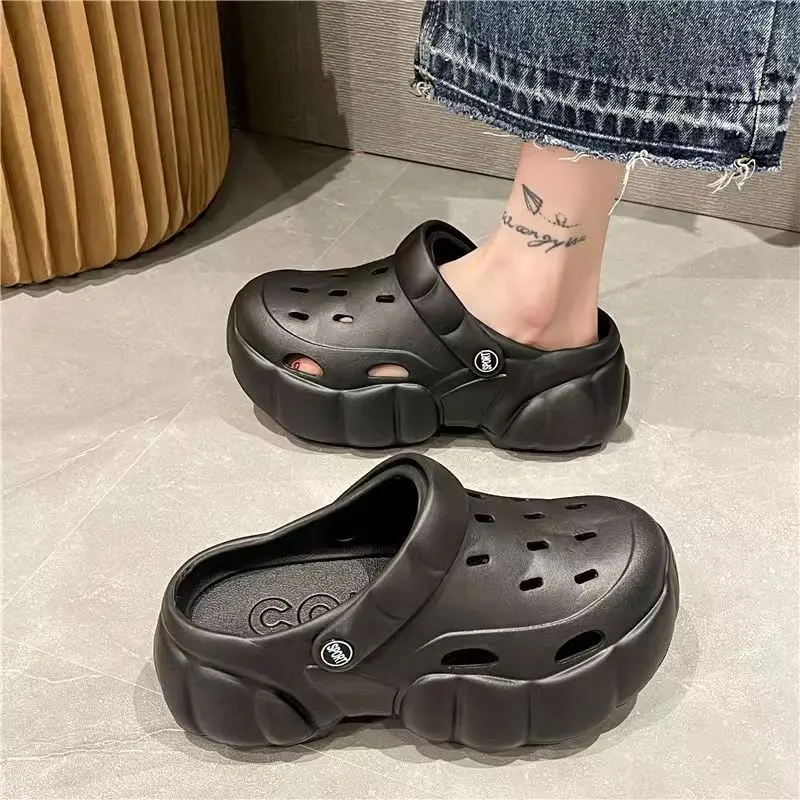 

Популярные нескользящие полупакеты сандалии для женщин, сандалии Baotou, стильная летняя обувь из ЭВА с вырезами для женской летней верхней одежды, пляжная одежда