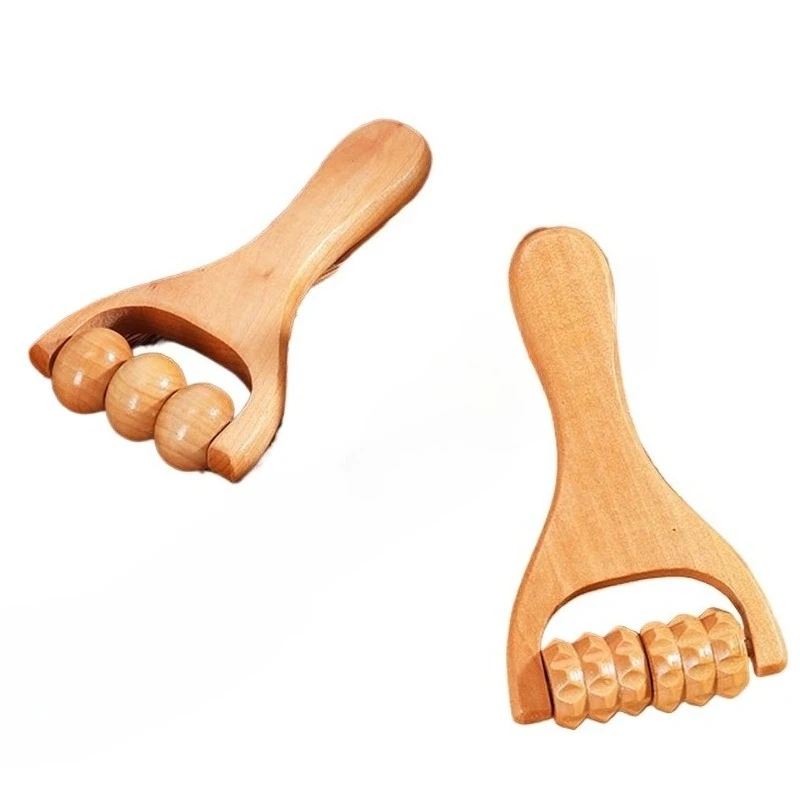 1Pc 木製ローラーマッサージャー首肩と脚ユニバーサルハンドマッサージャー深部組織筋肉マッサージフェイシャルスキンケアスパツール