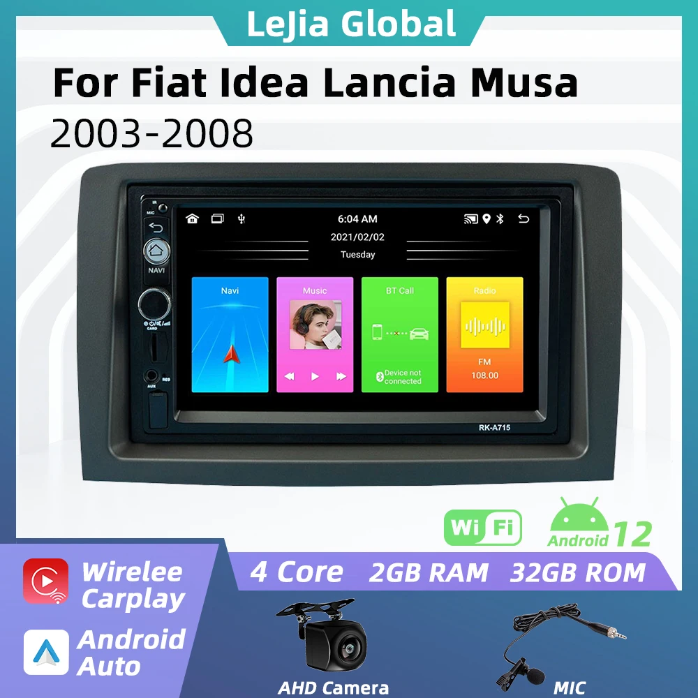 

Car Radio For Fiat Idea Lancia Musa 2003-2008 2 Din Android Multimedia Stereo Player Head Unit Autoradio GPS Navigation Carplay