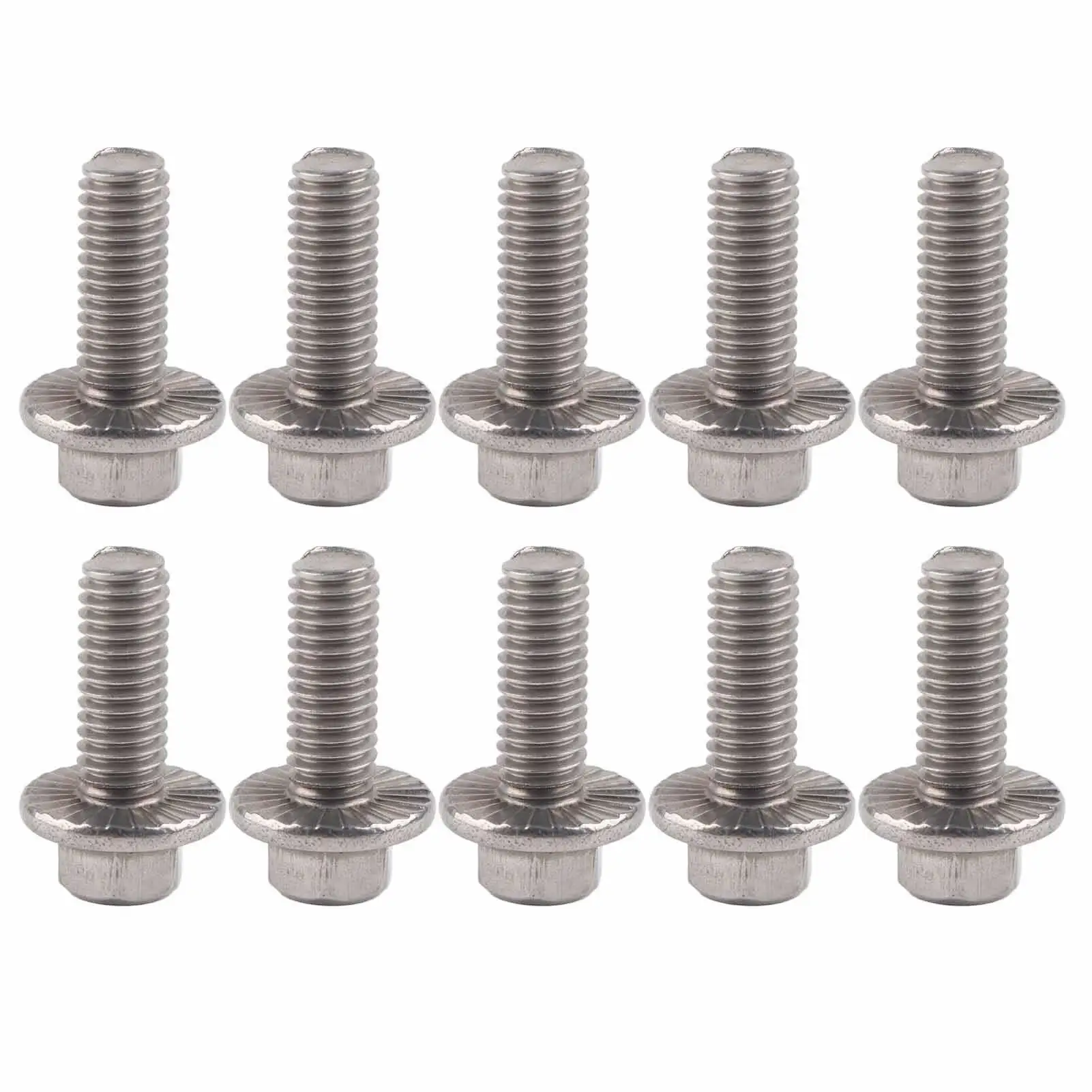 10pcs M6 Stainless Steel SS304 Hex Flange Screws with Cap Washer Head Fasteners - Durable Bolts & Fixings