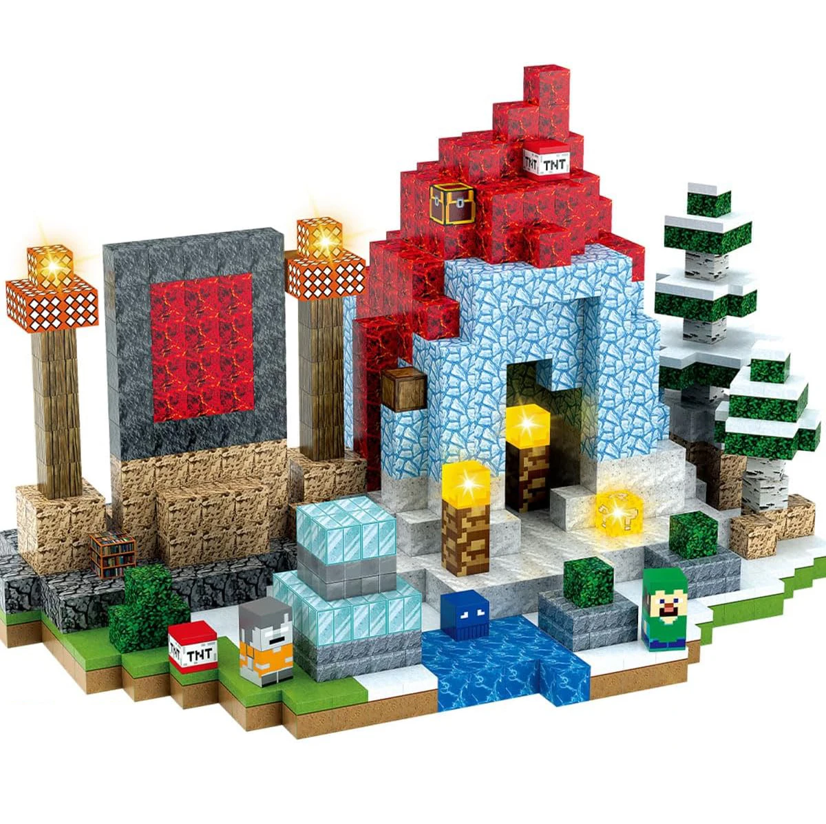 1 blocs magnétiques aléatoires 100 pièces 205. Couleurs vives, bâtiment gratuit pour les compétences de la construction STEM. Un cadeau de vacances de qualité.