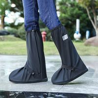 Waterproof Rain Boot Shoe Covers Non-slip Mud Reflective Shoes Dust Covers Adjustable High Top High Tube Rain Boots Set Cycling