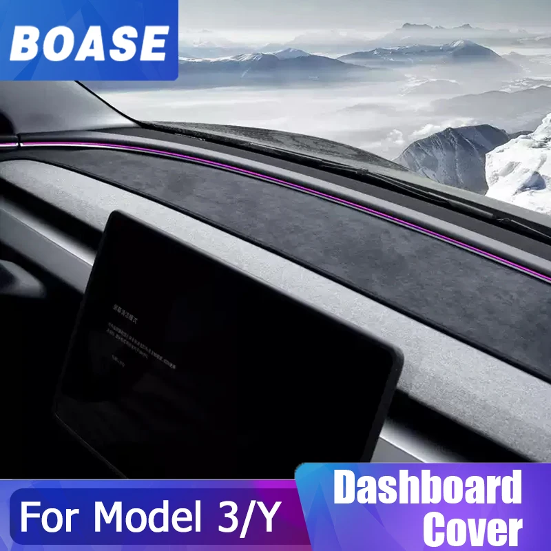 

Для Tesla Model 3Y Juniper Highland чехол для приборной панели, замшевый солнцезащитный козырек, анти-УФ-защитный коврик для приборной панели, нескользящие накладки, автомобильные аксессуары