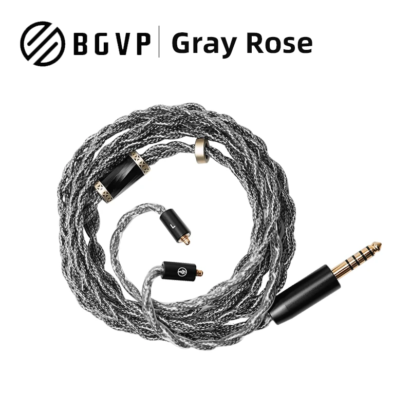 

BGVP Gray Rose Cable 5N Single Crystal Copper Silver-plated Shielded Cable 4.4mm 0.78 MMCX Cable