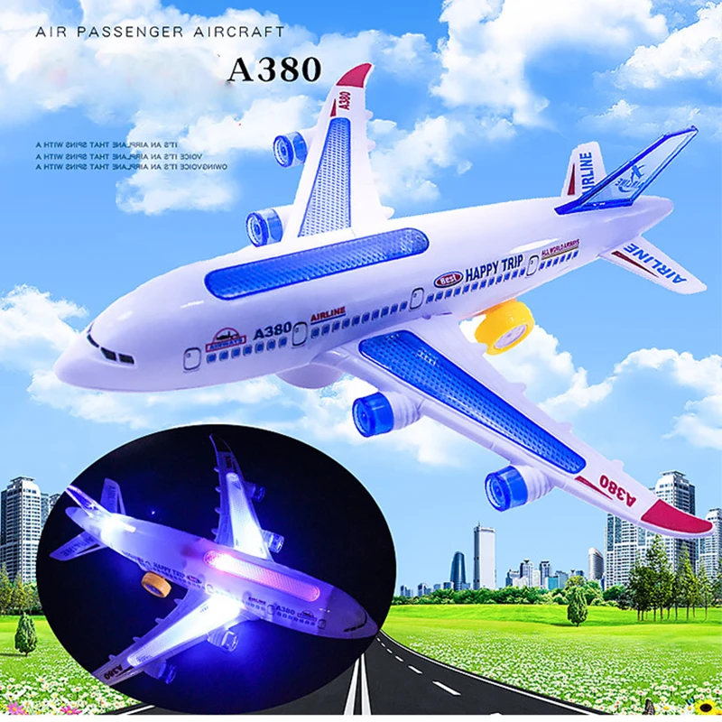 New Electric Airplane Child Toy Musical Toys Moving Flashing Lights Sounds Toy for Children Christmas Gifts