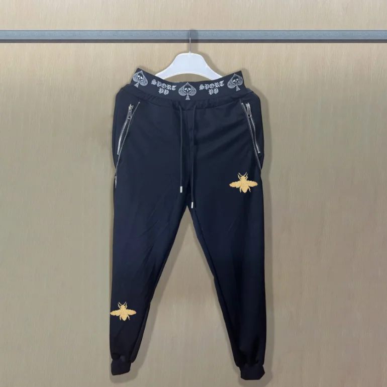 

Warm Brand Pant Classic Men Designer Pants Sparkling Rhinestone Men Trousers Breathable Rhinestone Sweatpants Adjustable Drawstr