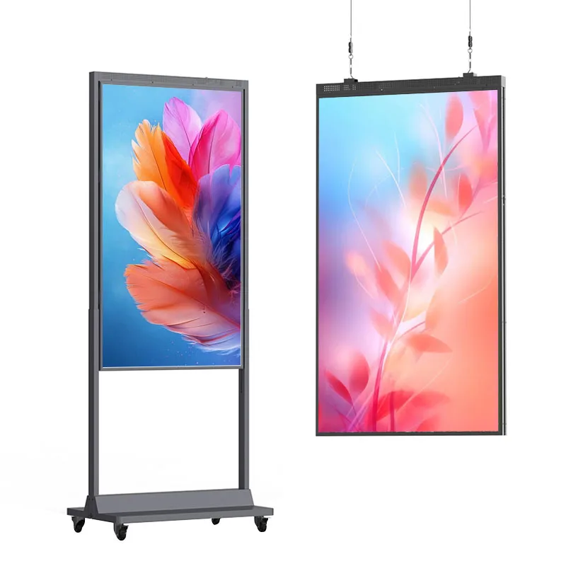 

High Brightness 43 49 55 Inch Double Side Shop Window Hanging Commercial Digital Advertising Kiosk