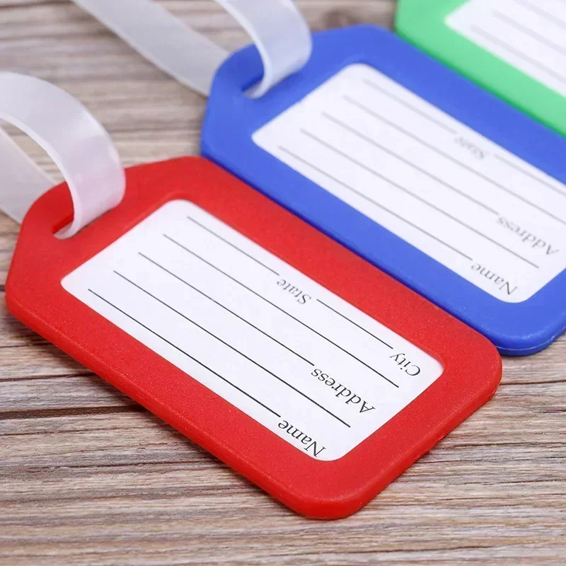 DIY 1pc Luggage Tags Suitcase Label Plastic Bag Travel Tag Name Address ID Label Baggage Holder Garment Tags Accessories