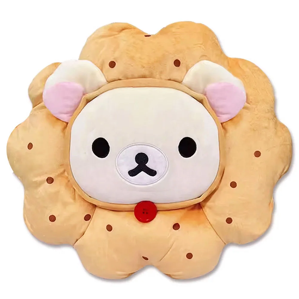 CuteRilakkuma Retro Sweets Korilakkuma Bear Butter Sand Strawberry Biscuits Big Plush Stuffed Pillow Cushion Toy Doll Gifts 40cm