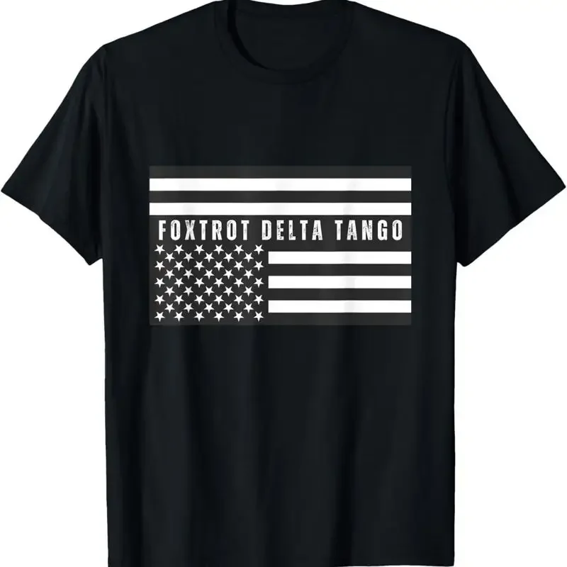 Foxtrots Deltas Tangos T-Shirt mit amerikanischer Flagge