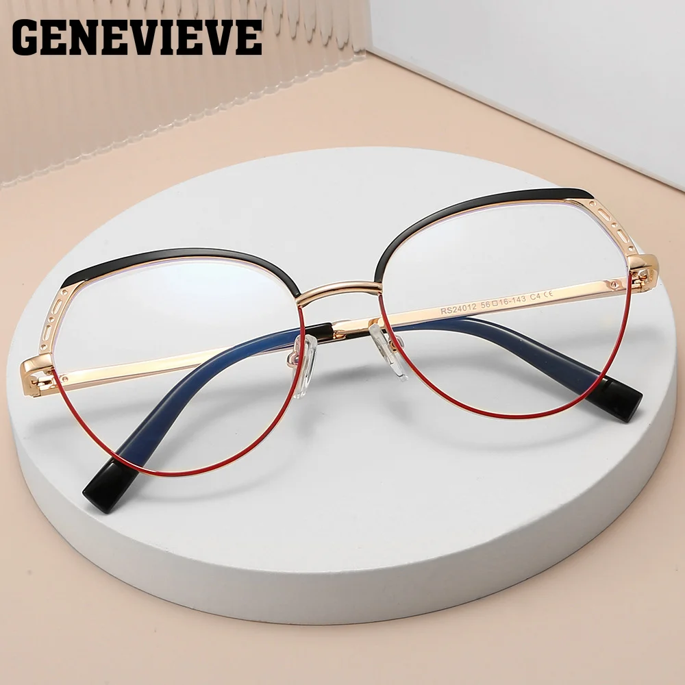 GENEVIEVE New Unique Fashionable Cat-Eye Women's Photochromic Blue Light-Blocking Reading Glasses Customizable Prescription