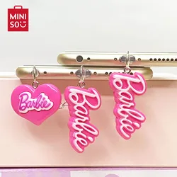 MINISO 3D Barbie Phone Anti-Dust Plug For iPhone Samsung Xiaomi Huawei Type C Android Charging Port Protectors Resin Dustplugs