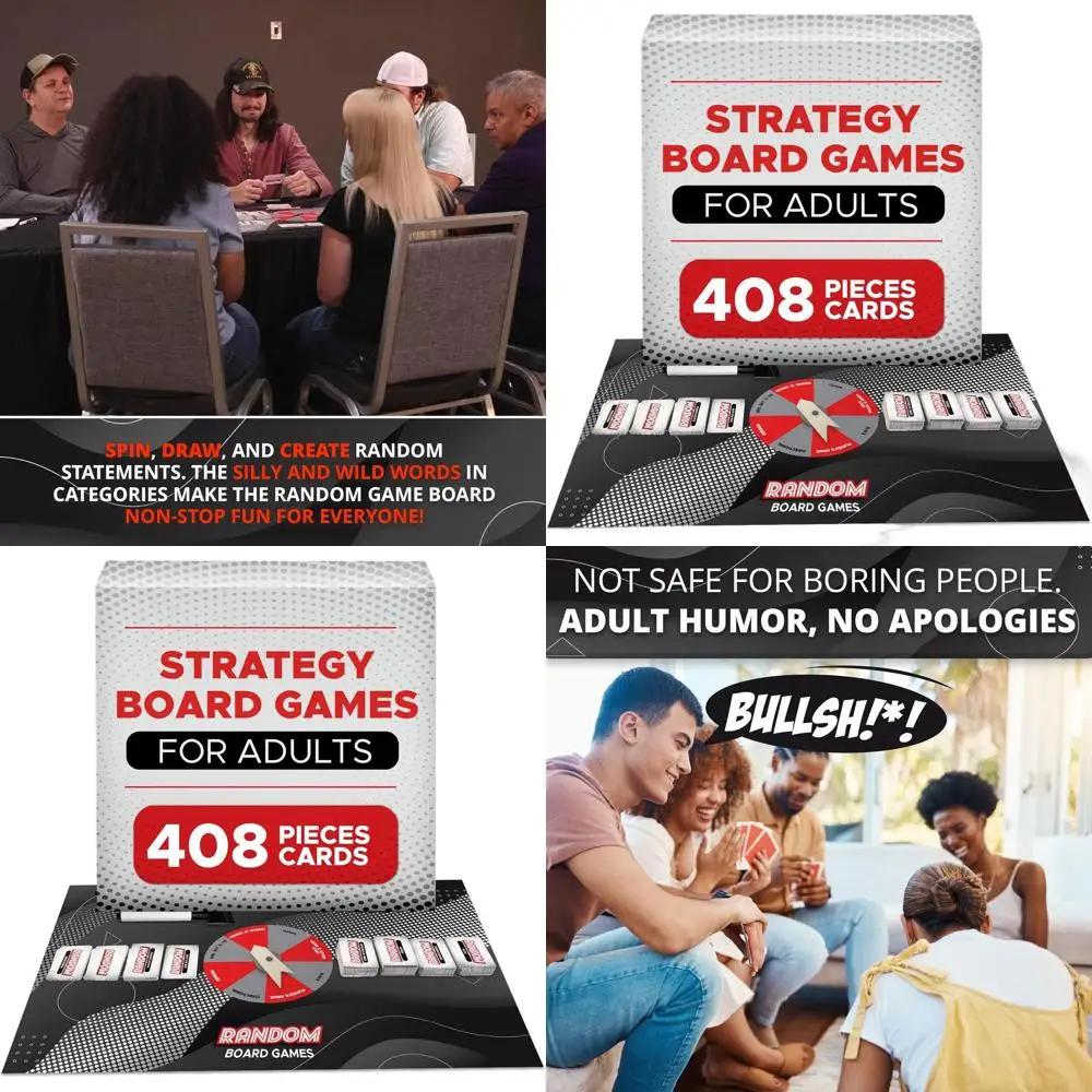 

Hilarious Spinner Word Game for Adults: Create Crazy Phrases with Friends, 2-8 Players, Portable Outdoor Fun