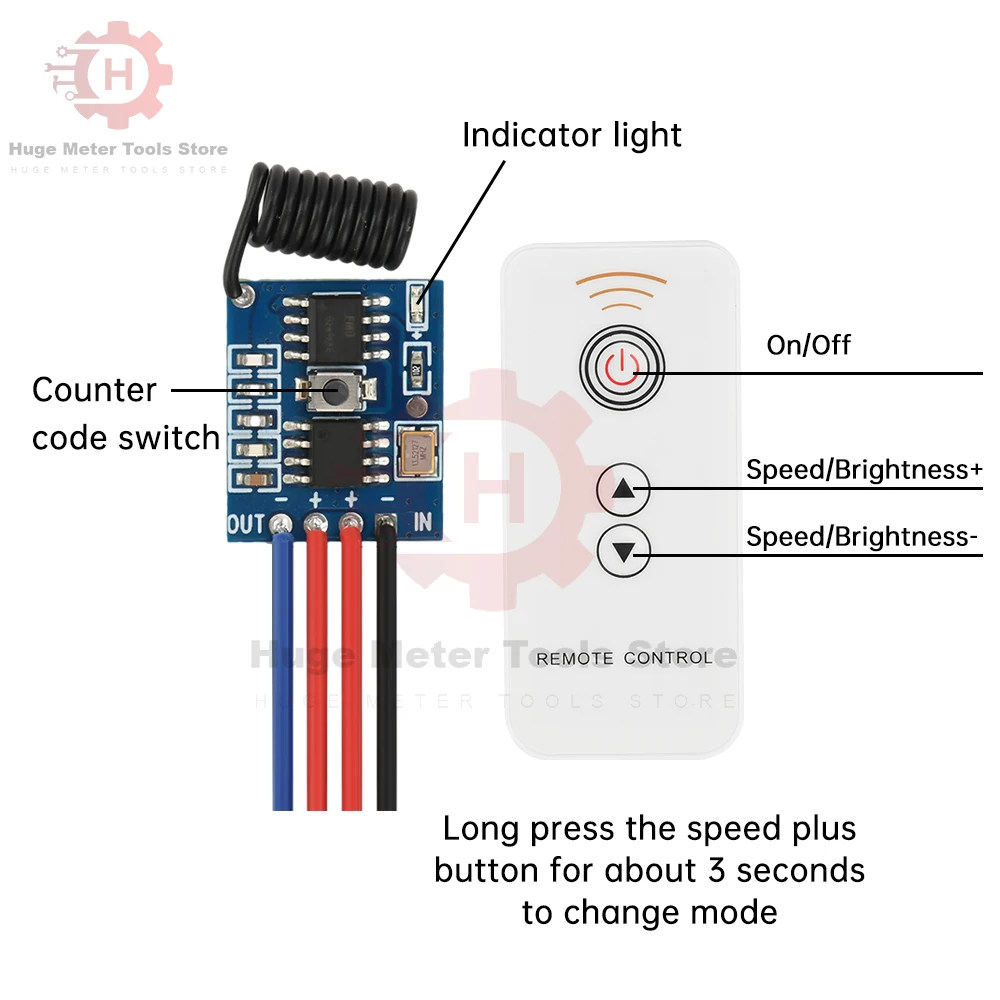 40W DC3.3-24V Dimmer Module Fast/Slow Gradually Brightening LED Control Module With Dimming Breathing Flashing For LED Lights