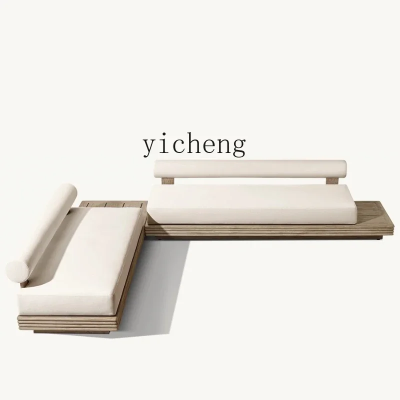 

Old High-End Outdoor Sofa Teak Aluminum Alloy Sun Protection Villa Garden Courtyard