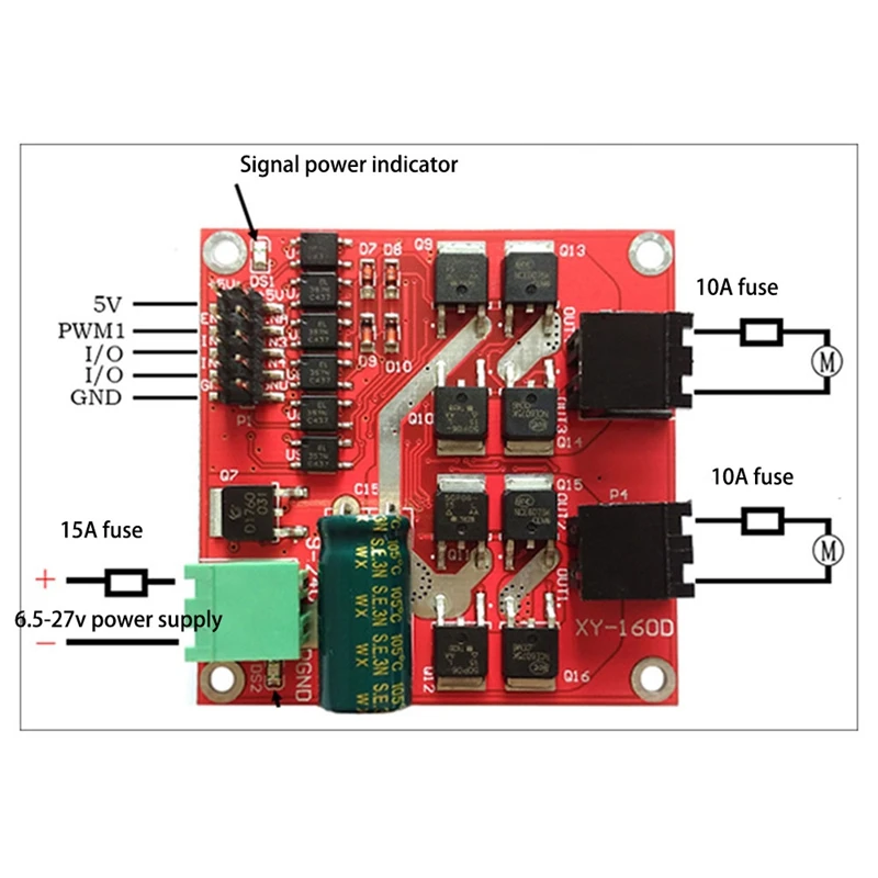 New 2 Channel Dual H-Bridge DC Motor Driver Module Positive / Negative Rotate PWM Regulation Optocoupler Isolation L298