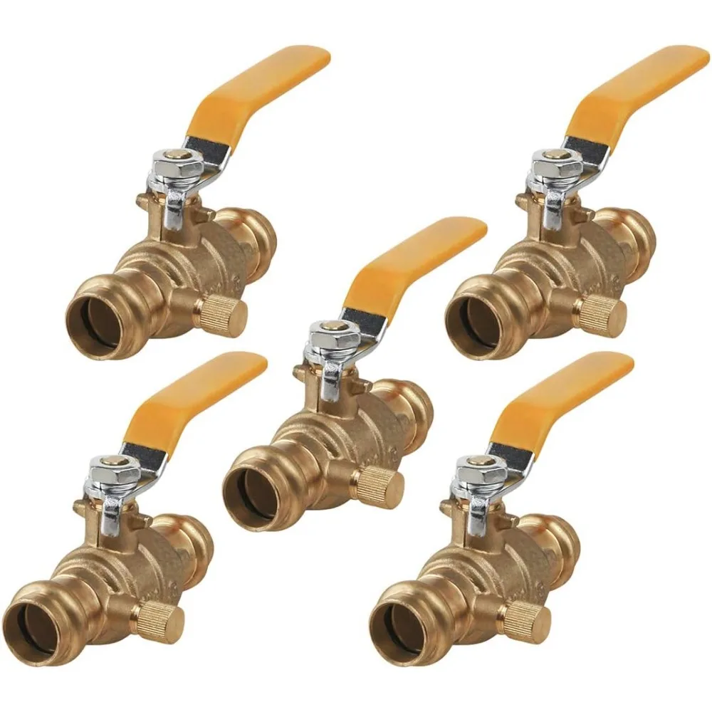 532VLV012D-5 Premium Press Ball Valve with Drain with 1/2 in. Connections, Brass (Pack of 5)