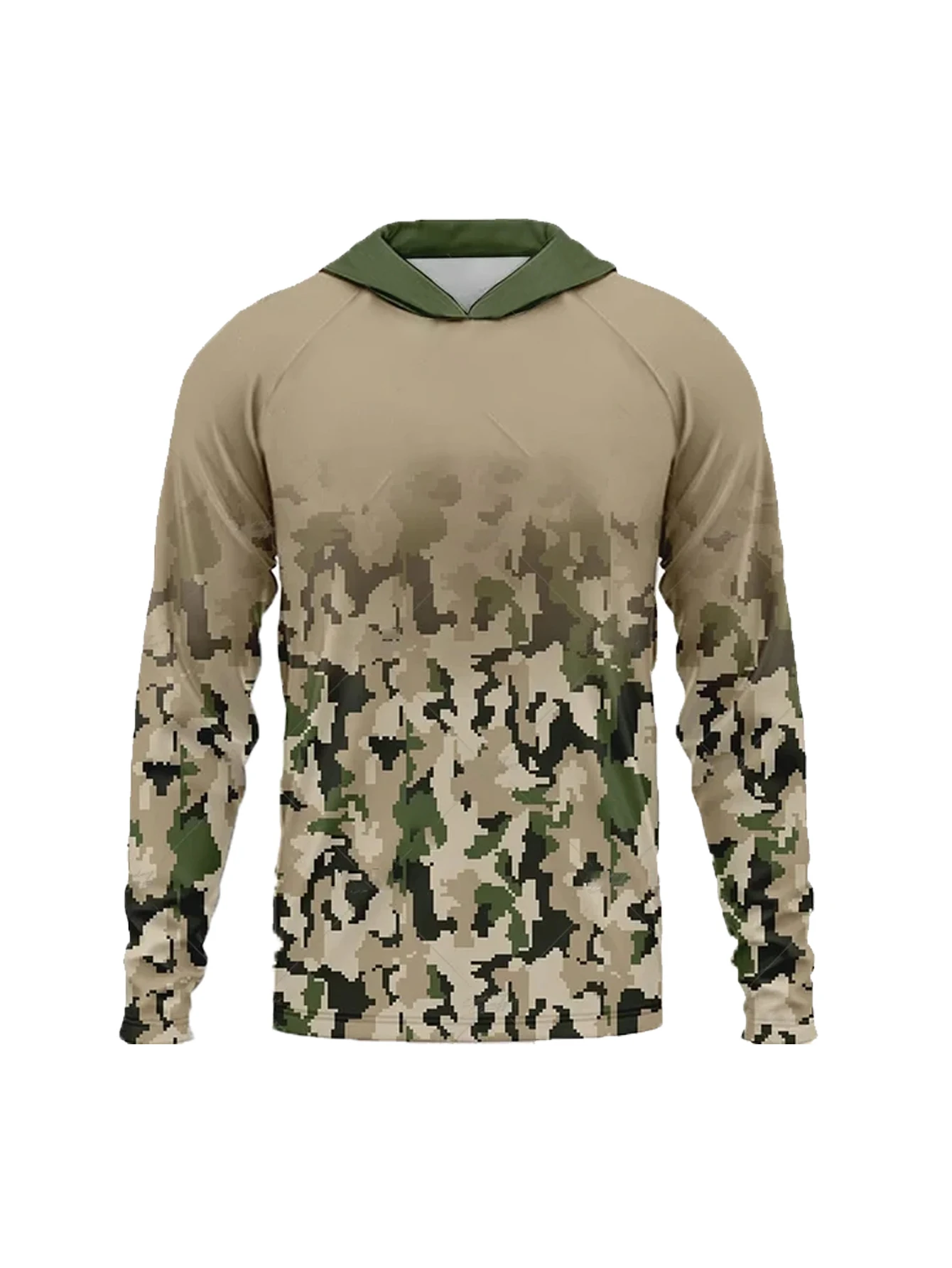 ملابس الصيد أداء الصيد هوديي الأشعة فوق البنفسجية حماية UPF 50 + طويلة الأكمام الصيد تي شيرت الرجال تنفس القمم