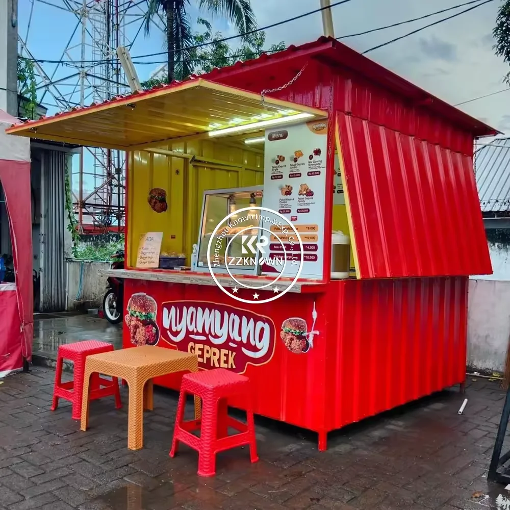 10Ft Container Cafe Bar Coffee Shop Mobile Food Kiosk Hotdog Ice Cream Drinks Bubble Tea Outdoor Street Food Cart Business