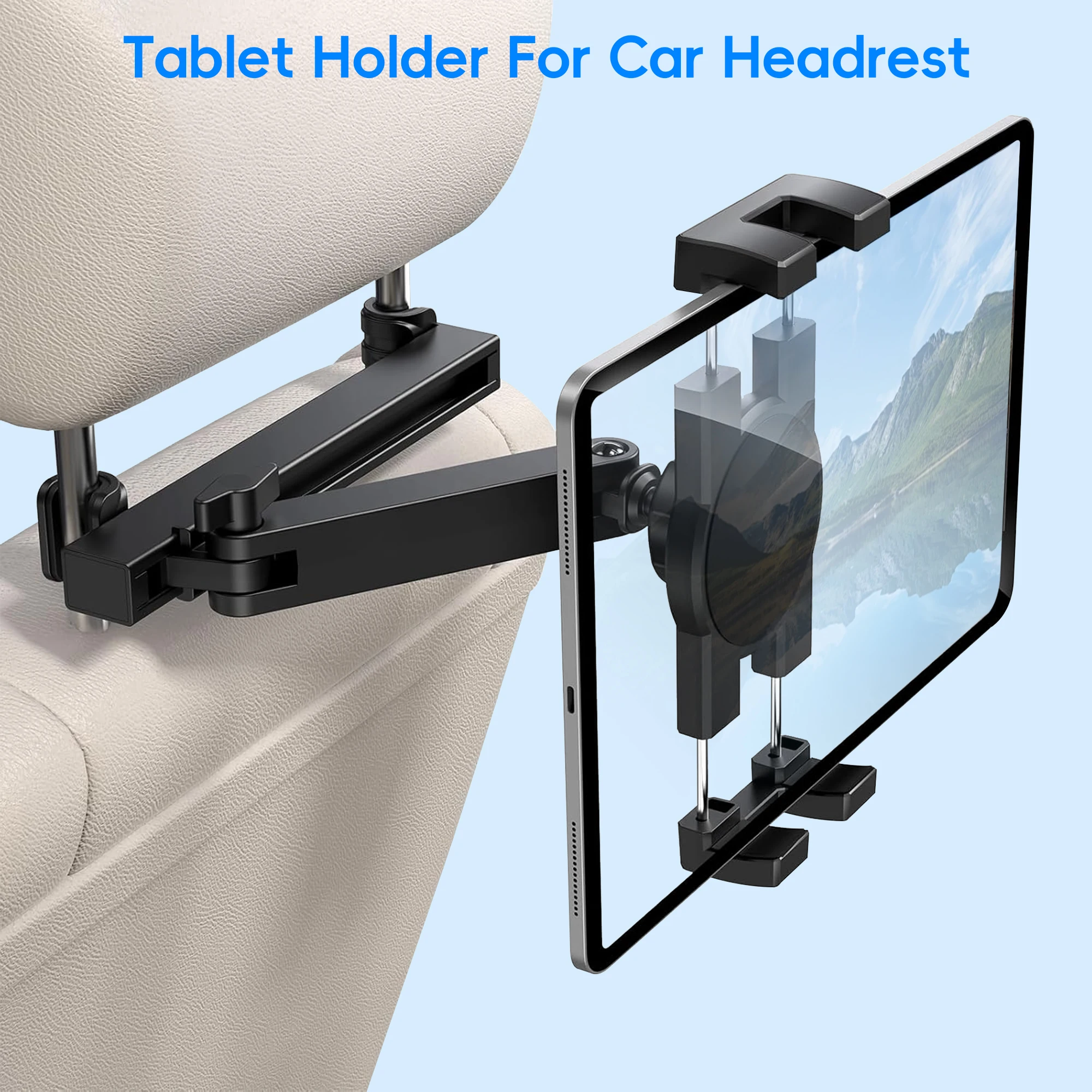 

Headrest Tablet Holder,Extension Arm，Adjustable Tablet Car Mount for Back Seat, Road Trip Essentials for Kids, for 4.7-12.9"