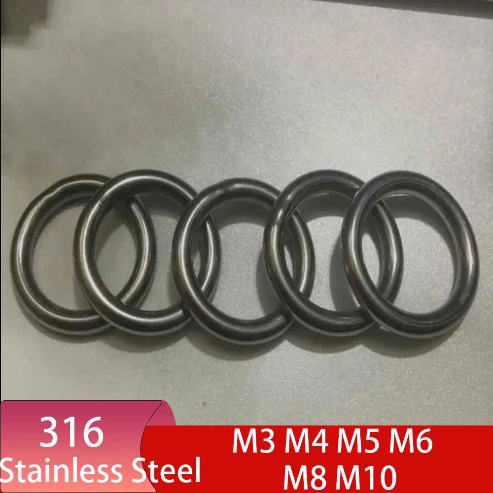 304 Stainless Steel Solid O-Ring Wire Diameter 3-10mm OD 20-100mm Welded Rust Resistant Iron Pet Fishing Net Hanging Rings