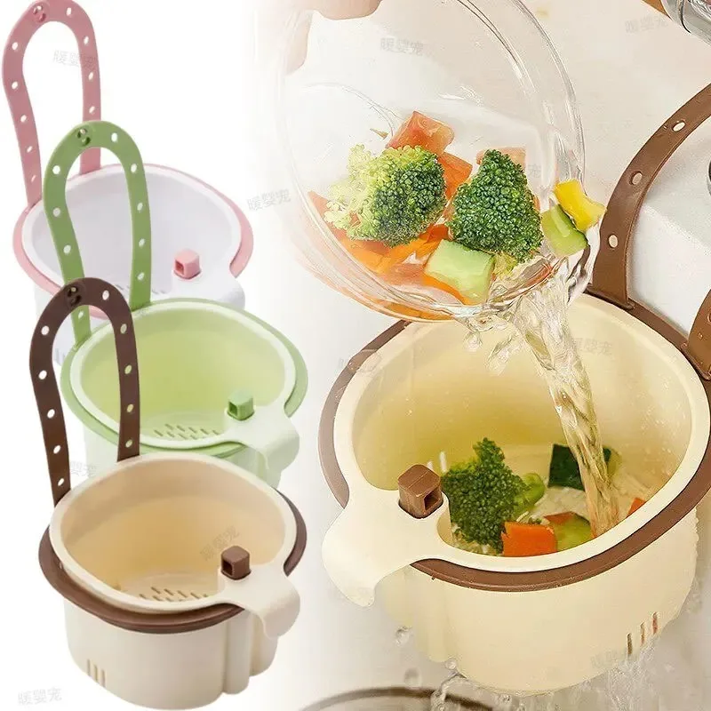 Kitchen Garbage Filter Quickly Drain Clean Rack New Kitchen Sink Hanging Strainer Basket Detachable Openable Bottom Cover