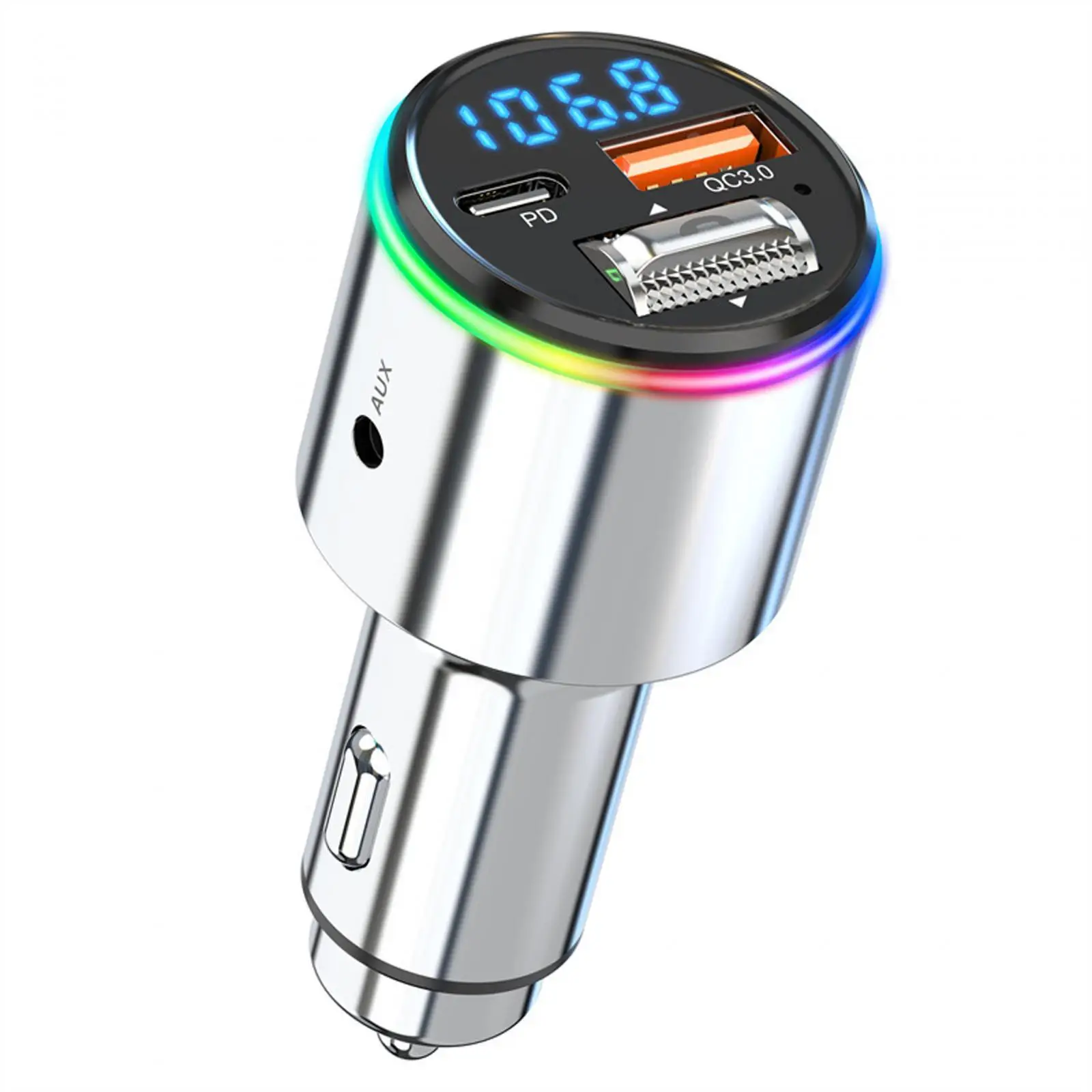 V5.3 FM Transmitter for Car Hands Free Calling Stable Connection QC2.0 Fcp with