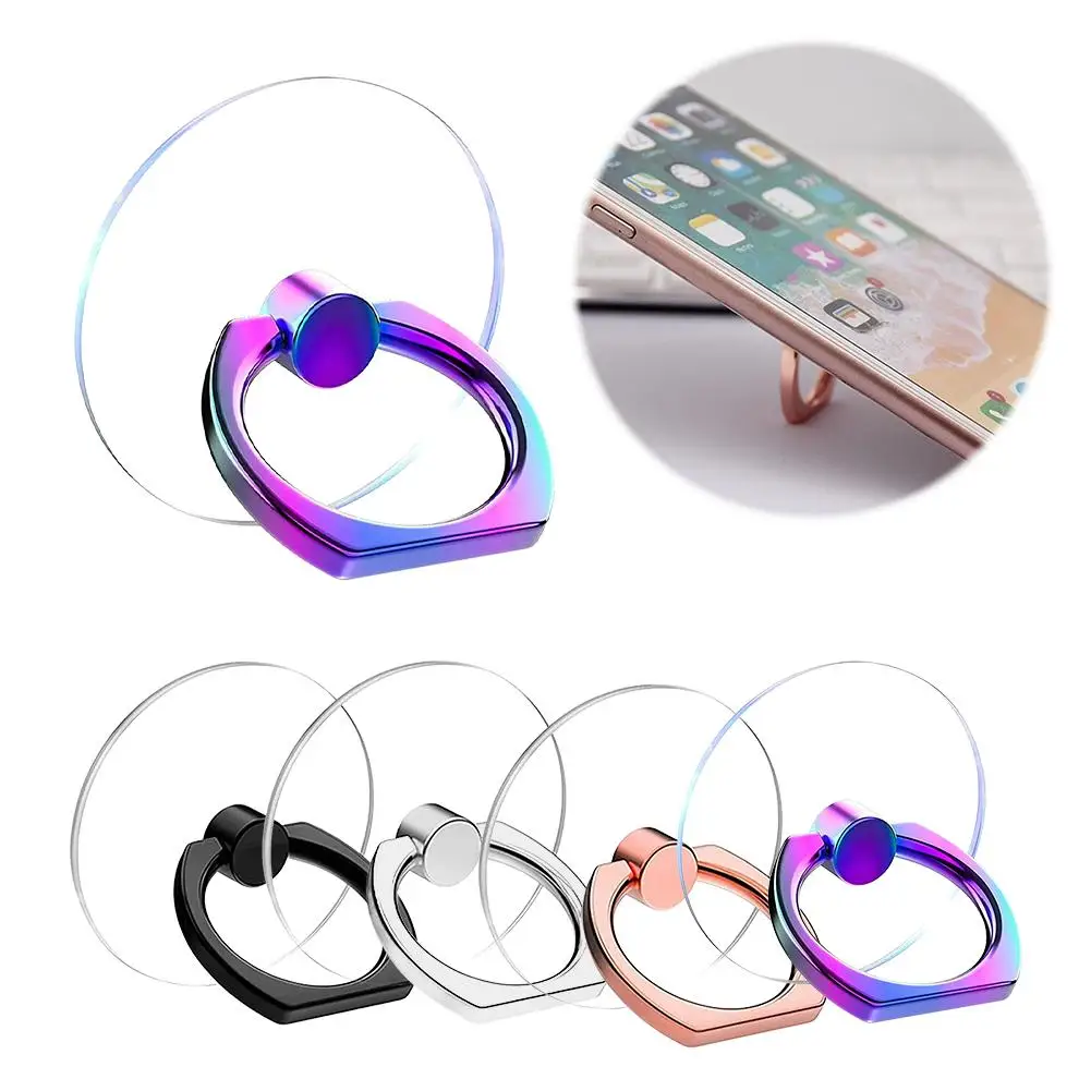 Transparent Mobile Phone Holder Stand 360° Rotation Clear Finger Grip Car Phone Mount Stand Compatible Various IPhones Case
