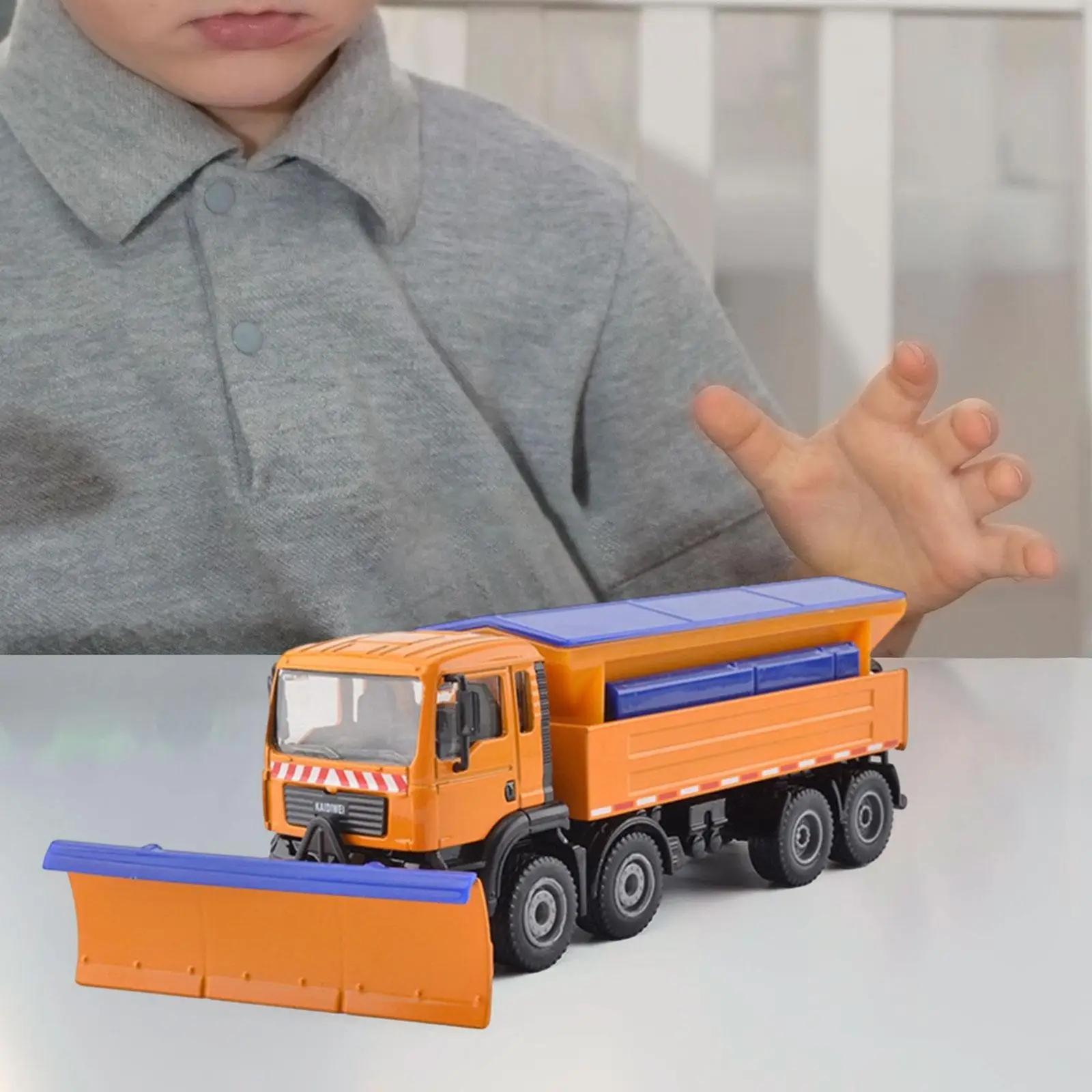 Diecast Snow Plow Toy Model Realistic 625029 Sweep Snow Vehicle Engineering Car Diecast Toy for Kids Boys and Girls Children