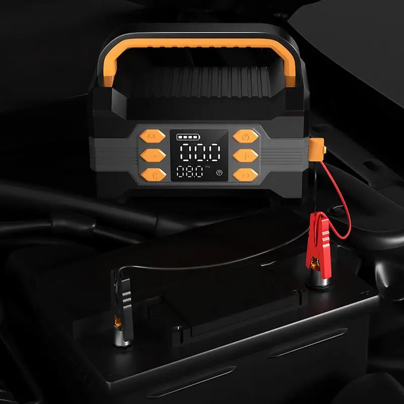 

Car Starter With Air Compressor Car Battery Starter Box 10000mAh Portable Jump Starter Digital Display Car Battery Jump Pack