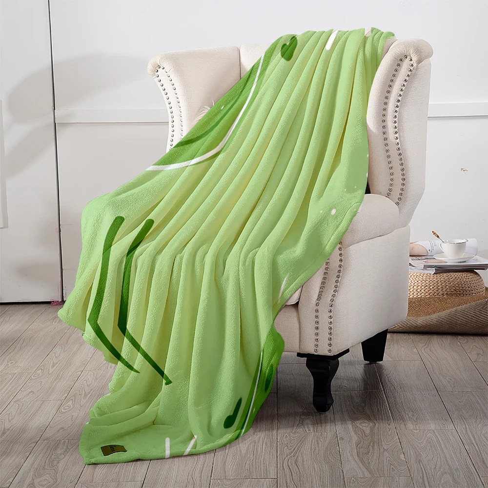 Green Abstract Layers Dots Flannel Blanket Soft Cozy Throw Blanket for Bed Sofa Couch Fuzzy Plush Bed Cover