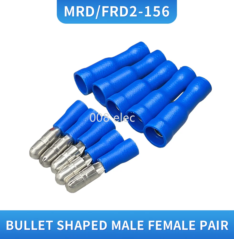 FRD/MRD 2-156 Blue Bullet  Female/Male Wire Splice Crimp Terminal L7 Plug Connector For 1.5-2.5Wire FRD(MPD)2-156