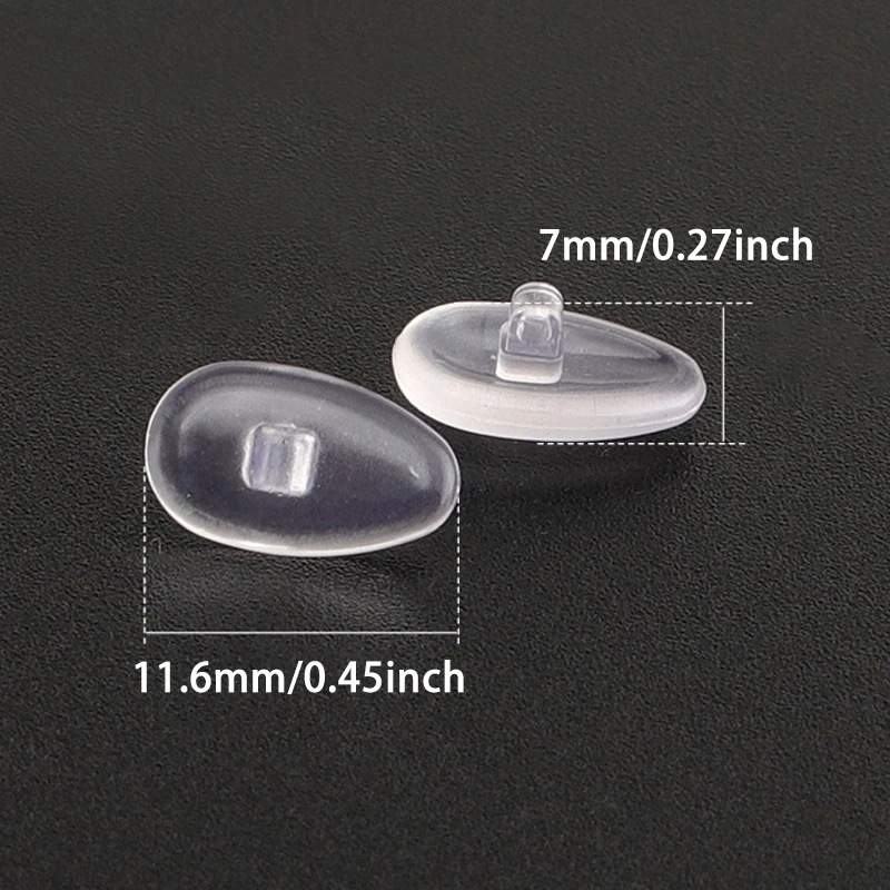 KAMMPT 5/10/20 Pairs Water Drop Shaped Elastic Nose Brackets Oval Transparent Screw-in Glasses Nose Pads for Eyewear Repairing