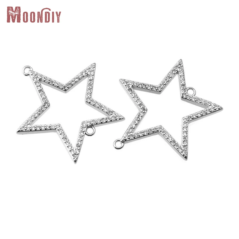 

18-каратное золото, платиновый цвет, латунь и циркон, подвески со звездами, высококачественное ожерелье, серьги, аксессуары для изготовления ювелирных изделий