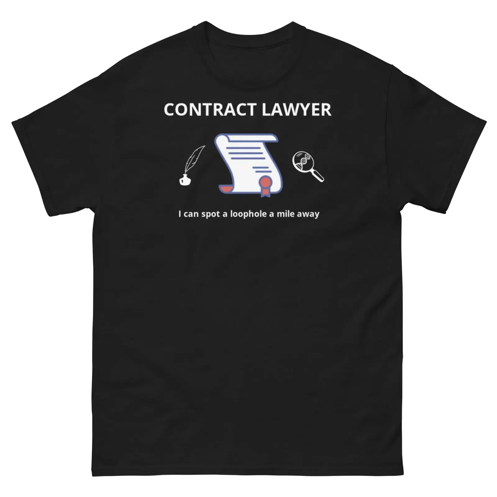 Funny T-shirt For Contract Lawyers New Preshrunk Gildan 5000 Tee Tear Away Label