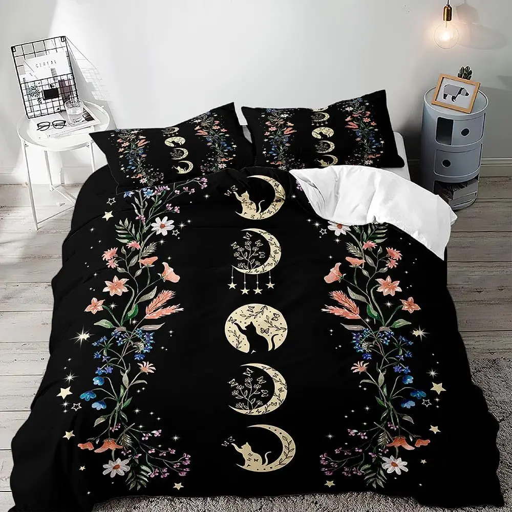 2/3pcs bedding set Digital Print Comfortable Duvet Cover for Home Bedroom Decoration, 1 Duvet Cover and 2pillowcase with Zippers