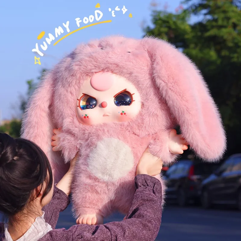 2024 Baby Three 1000% In Stock Genuine Big Model Action Figure Vinyl Doll Pink Rabbit  Trendy Toy Ornament Cute Birthday Gift