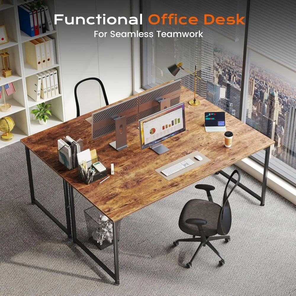 مكتب ألعاب ومكتب كبير مقاس 54 × 24 بوصة للاستخدام المنزلي والدراسة وغرفة النوم مع سطح عمل واسع