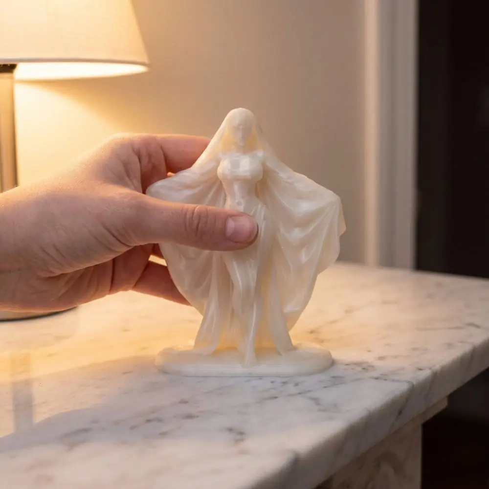 Luminous Desktop Ornaments 3D Printed Decorations Goddess Figure Mysterious Character Model Cloak Woman Statue Home Decor