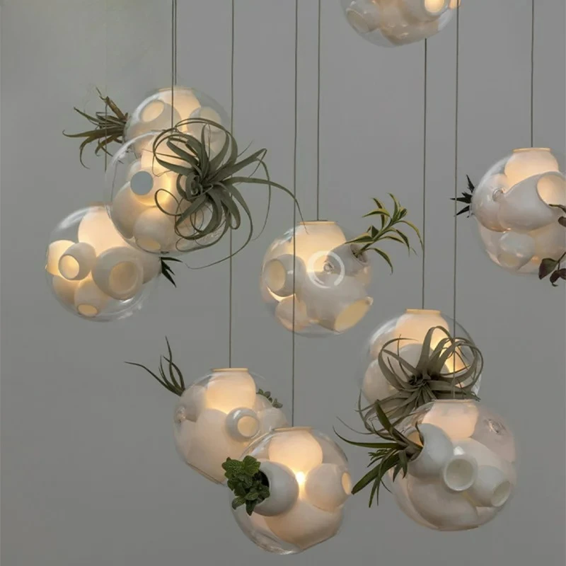 

Modern LED light luxury glass chandelier, creative restaurant, staircase lighting, villa pendant lamp, dimmable lustre