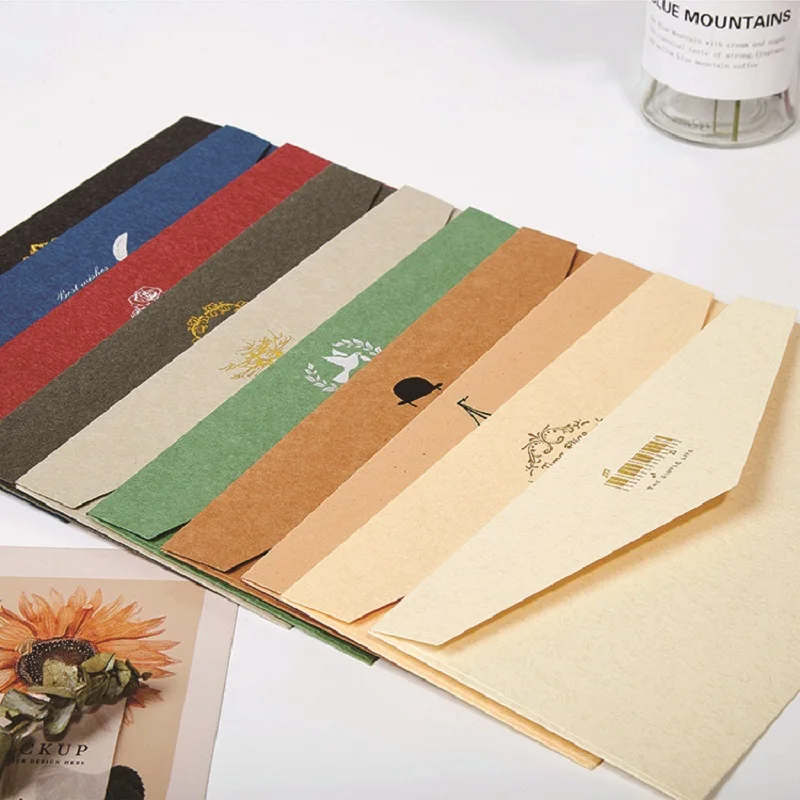 20 pçs/lote 22*11cm cores kraft papel envelopes do vintage estilo europeu envelope para convite de casamento cartão de visita convite