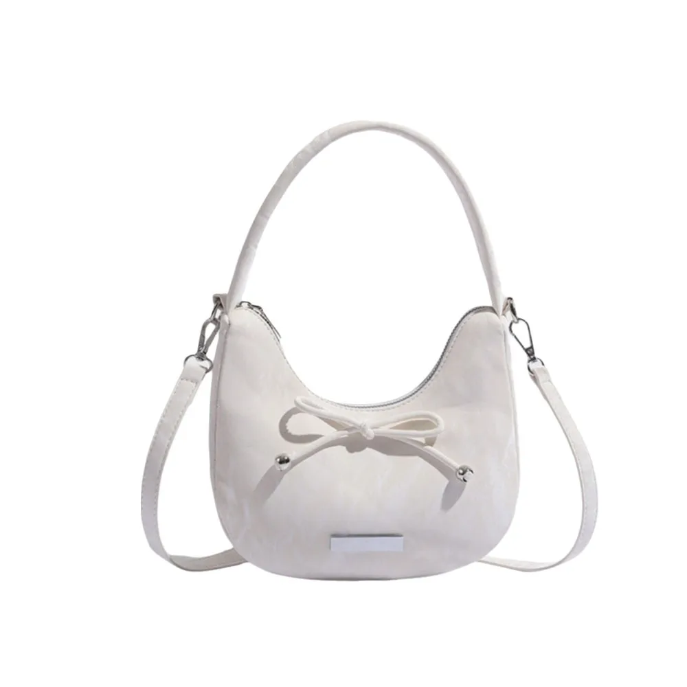 

Hot Girl Style Solid Color Bowknot Handbag Simple Large Capacity Underarm Bag Shoulder Bags