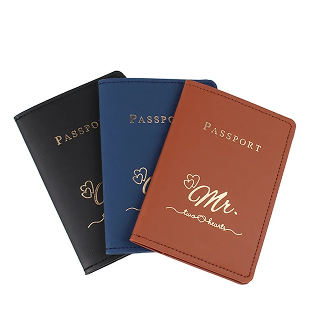 Couvertures de passeport de voyage en cuir PU pour hommes et femmes, porte-passeport, porte-carte d'identité, étui pour carte de visite, portefeuille pour carte de crédit, mode