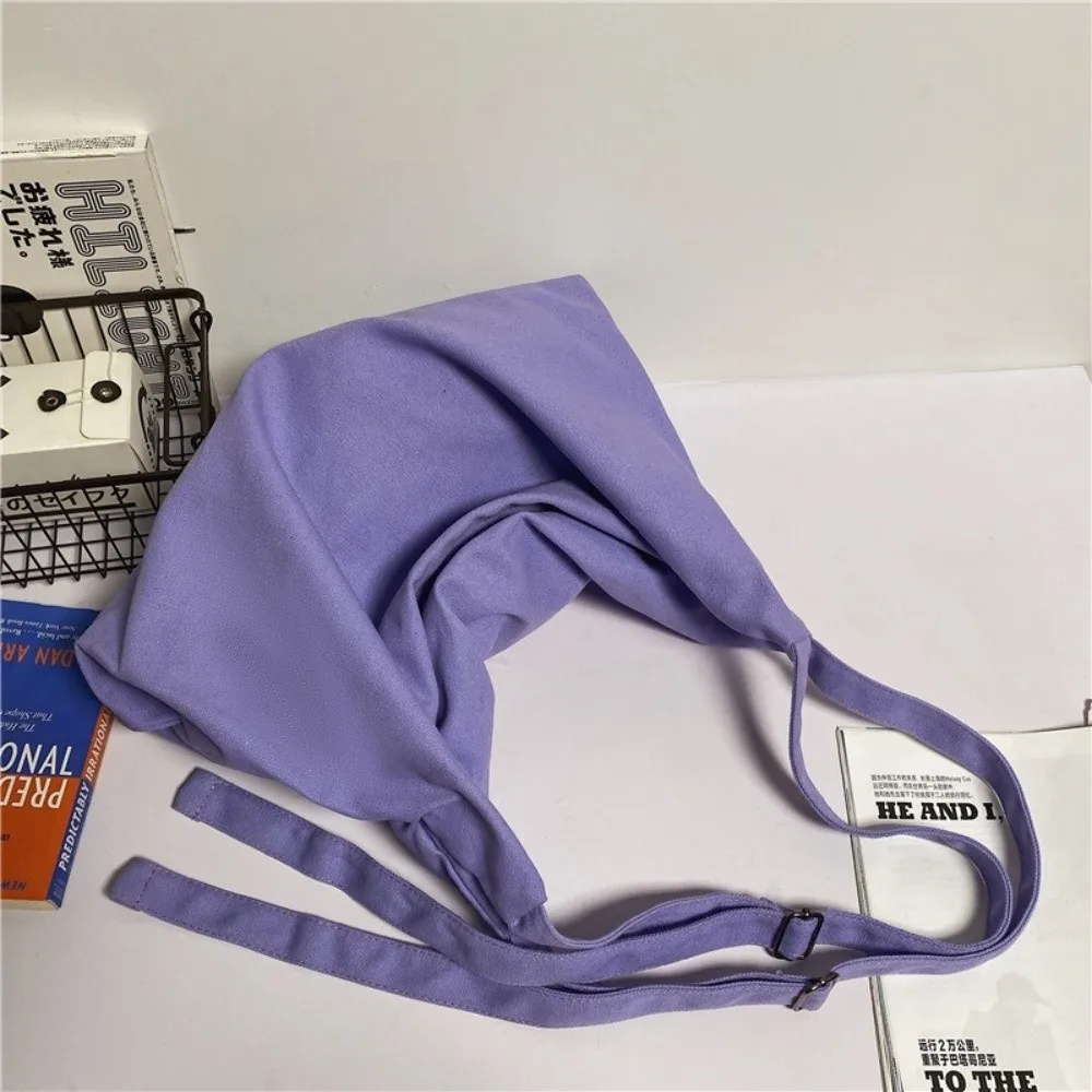 

Simple Solid Color Tote Bags Canvas Large Capacity Shoulder Bag Lightweight Multi-functional Crossbody Bag