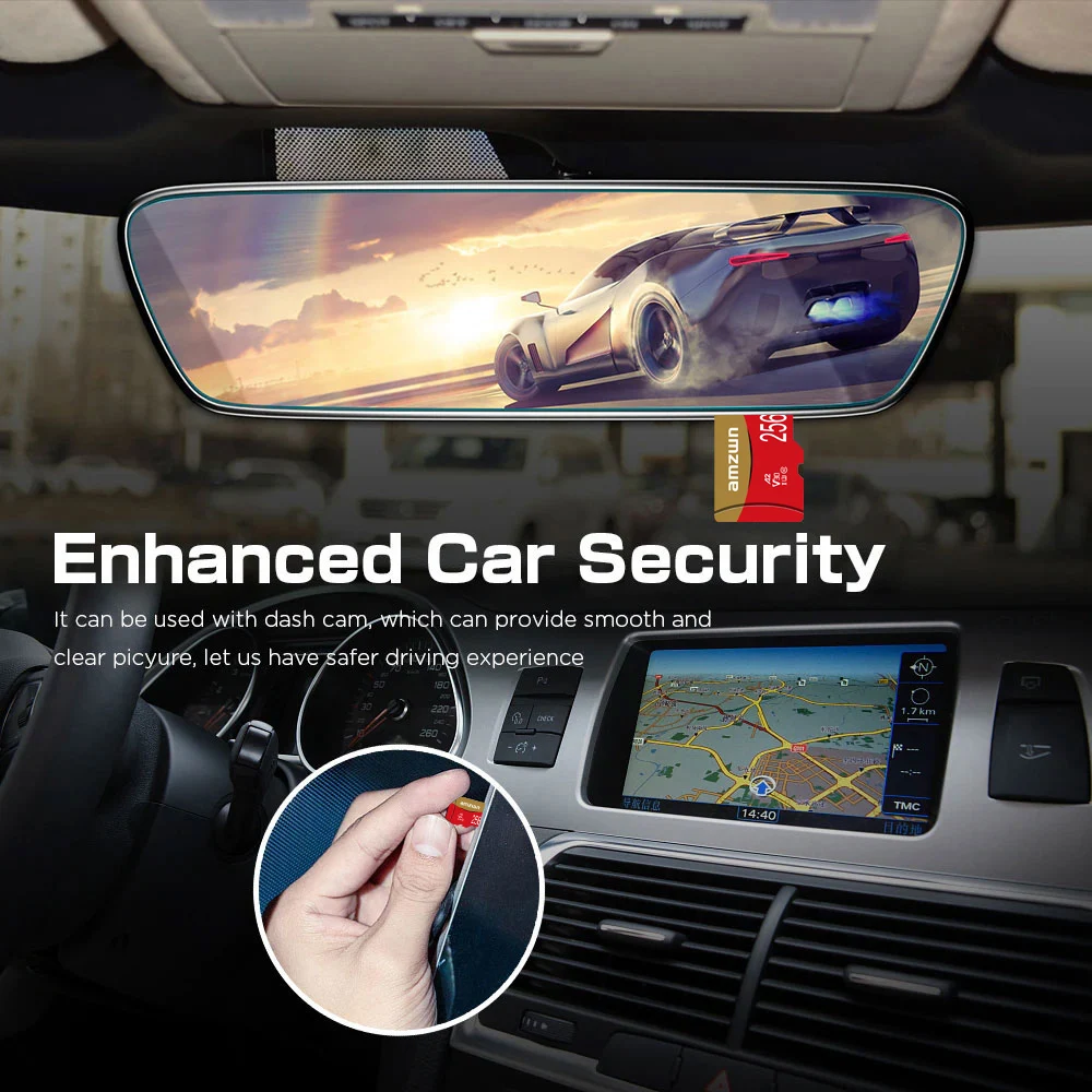 بطاقة ذاكرة AMZWN Micro TF/SD فئة 10 سعة صغيرة سعة 32 جيجابايت 64 جيجابايت 128 جيجابايت 256 جيجابايت مناسبة للكاميرات والهواتف المحمولة