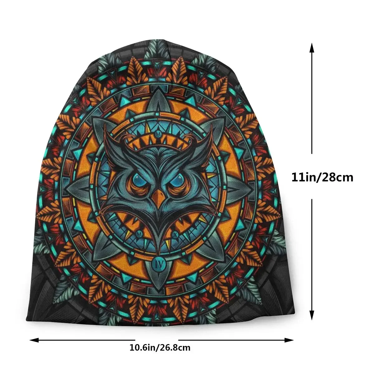 Owl Mandalathingy Iin Colour Unisex Men Women Beanies Outdoor Hedging Cap Double Layer Fabric Caps Bonnet Hat